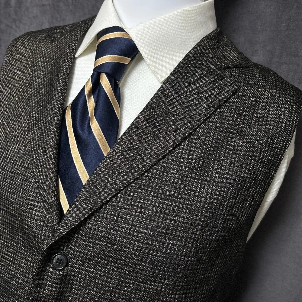 Viktor Rolf Monsieur Waistcoat Vest 38 (US) Italy Wool‎ Tan Check Casual Classic